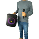 Caixinha de Som DJ Party D2611 80w RMS, Portatil, Mic, Aux, Bluethooth, USB, TWS Led Alça